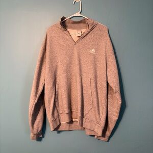 adidas Gray Quarter-Zip Pullover Hoodie